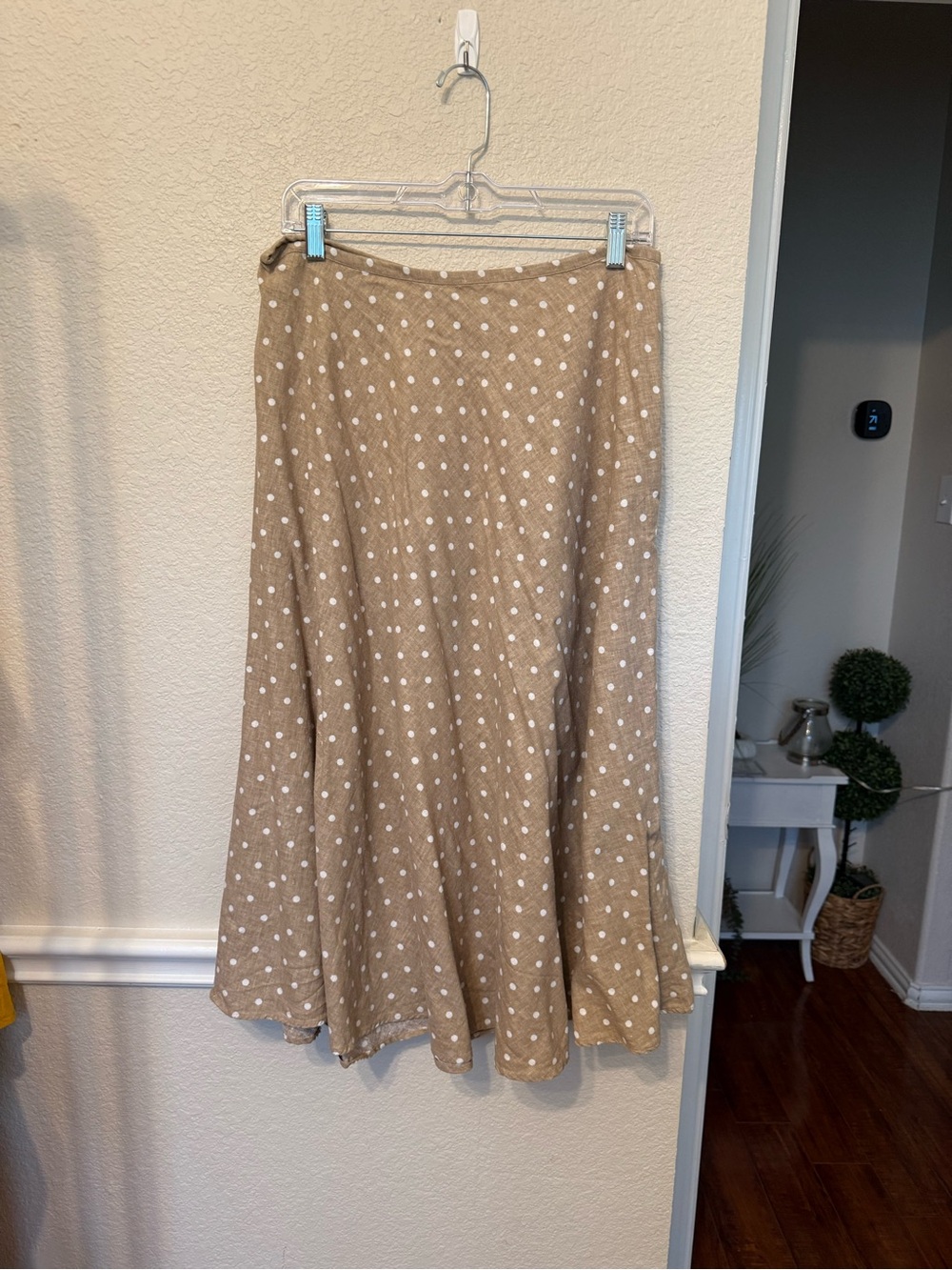 White Stag Beige Polka Dot A-Line Skirt size 12
